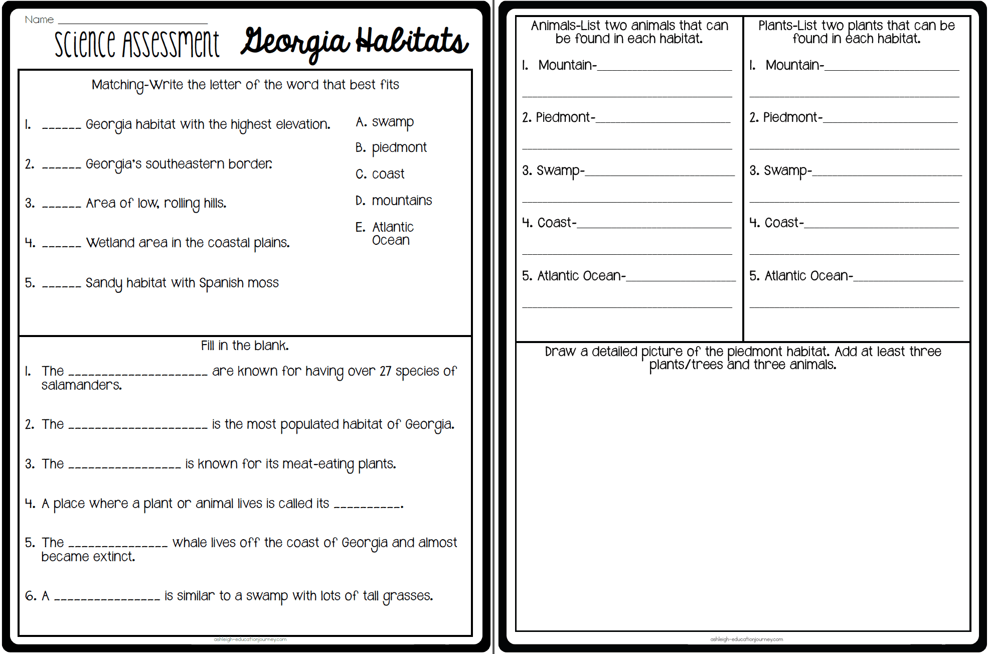 georgia habitats posters ashleighs education journey georgia habitats