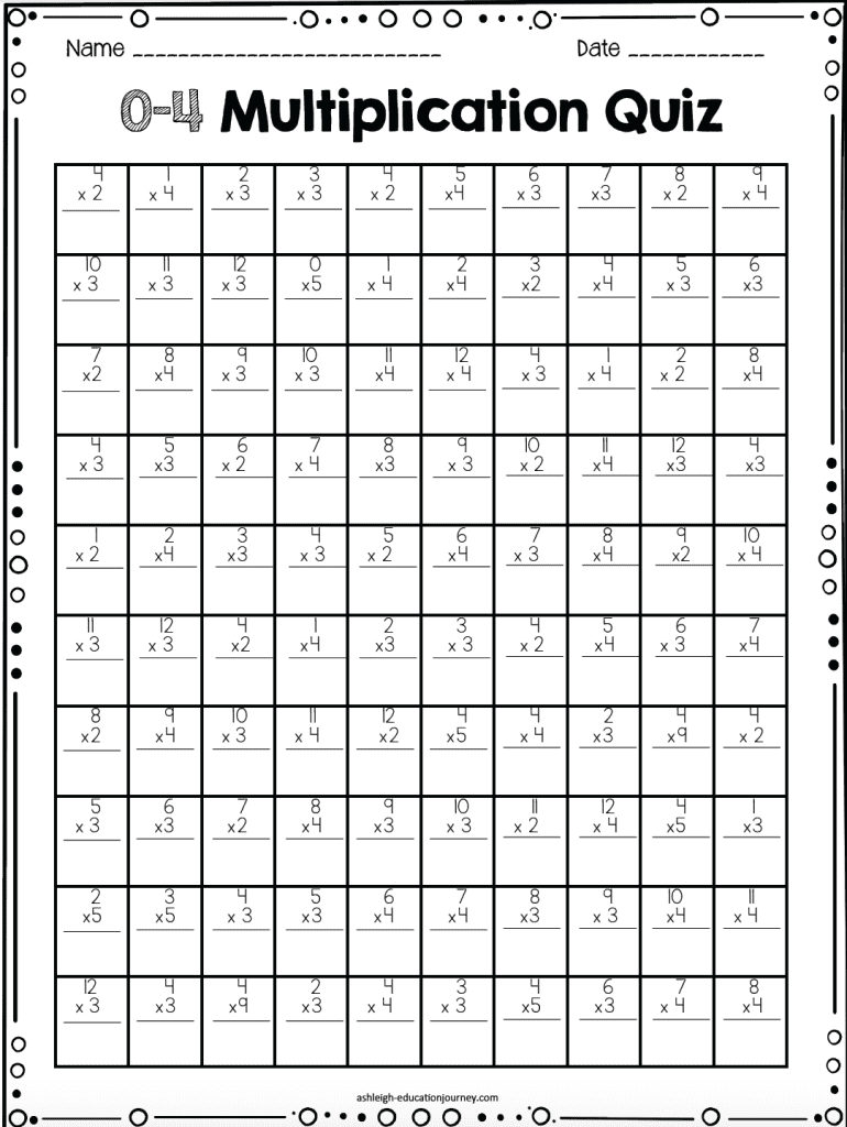 timed-multiplication-worksheets