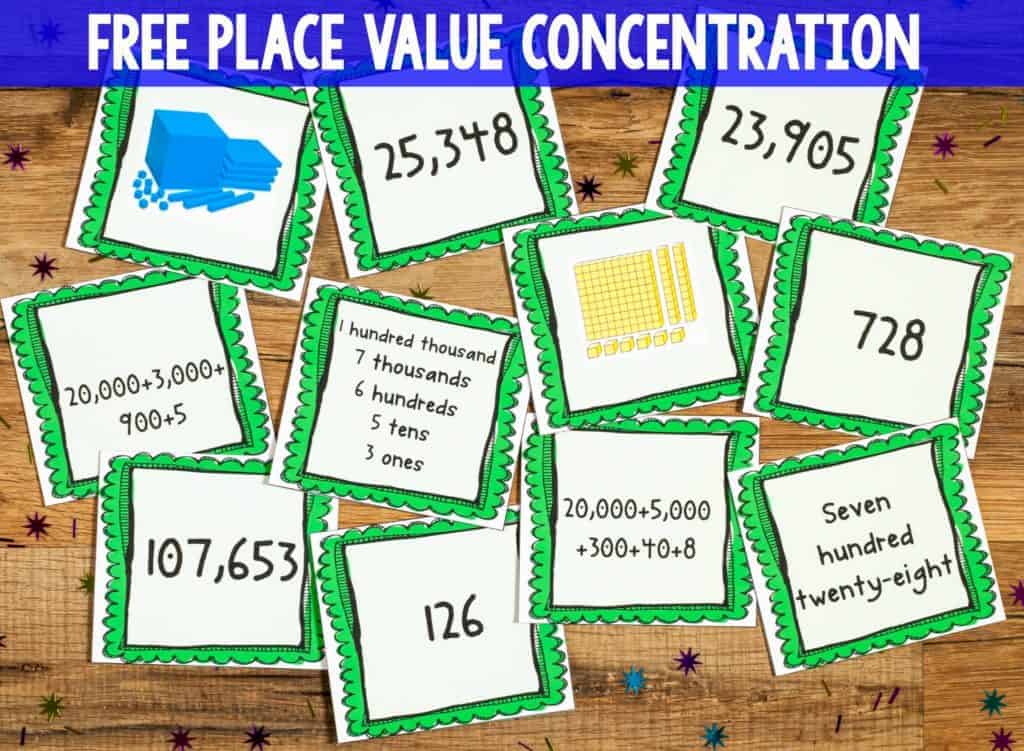 place value concentration