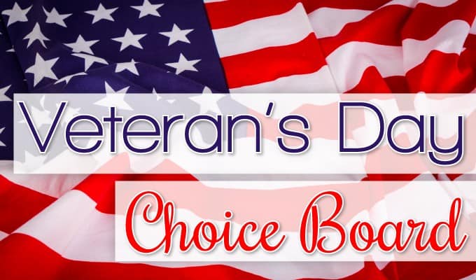 Veterans Day Choice Board