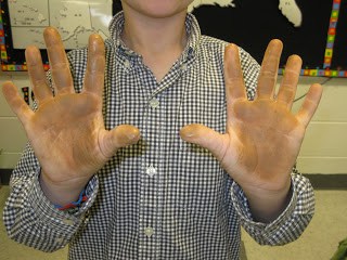 soil experiment Dirty hands after learning with soil