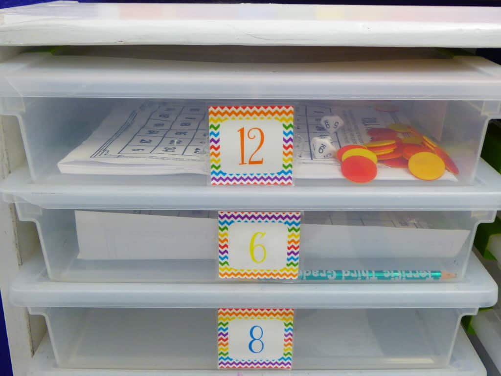 Keeping your centers organized can be a real challenge, especially when you add upper elementary students into the mix! In this blog post, I share center organization methods that have worked for me. Click through to read my tutorial on how I organized centers materials and supplies in my upper elementary classroom.