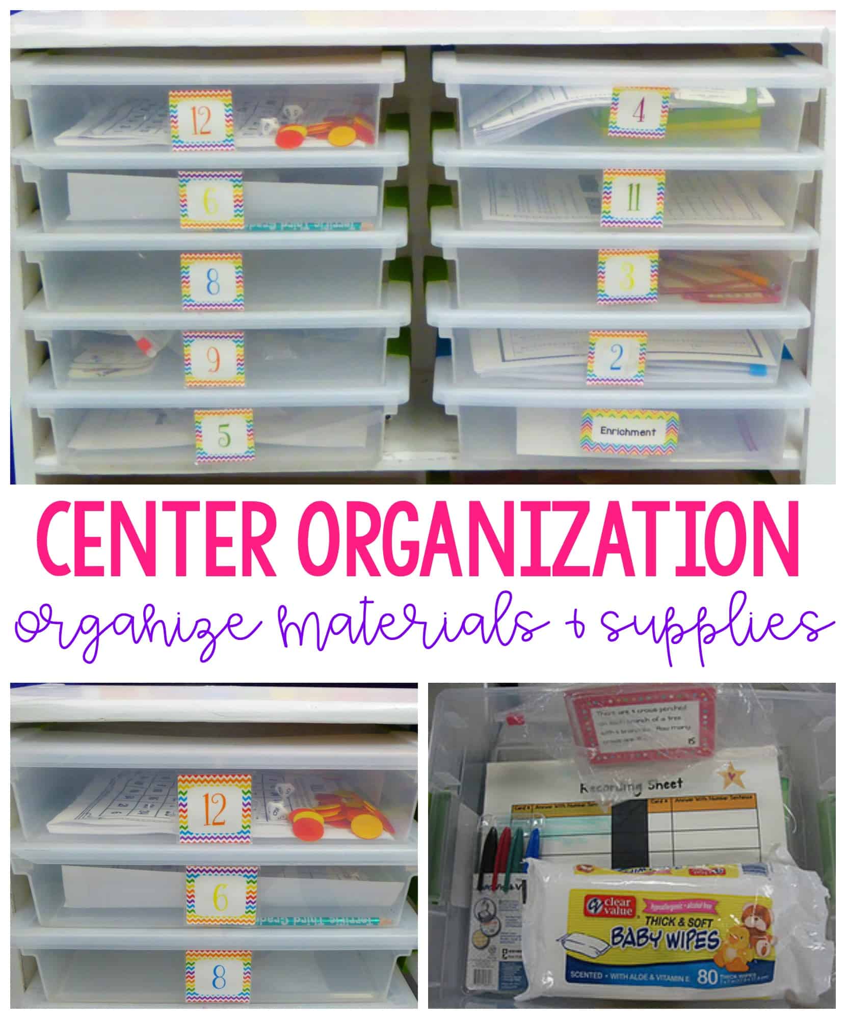 organize math centers