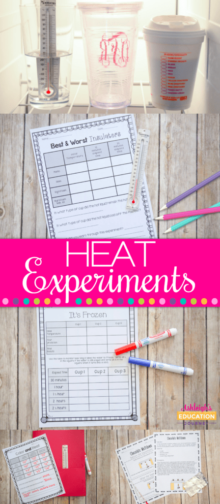 Science experiments are such a fun activity in the upper elementary classroom. This blog post shares information about heat experiments that I did with my class, including lots of photographs documenting the activity. Click through to read the full blog post for 3rd grade, 4th grade, and 5th grade science or STEM teachers!