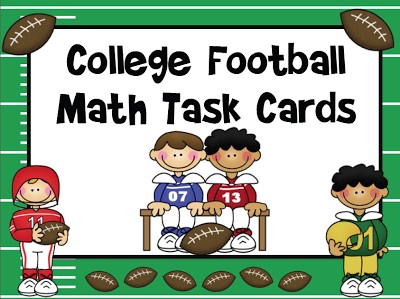college football math task cards