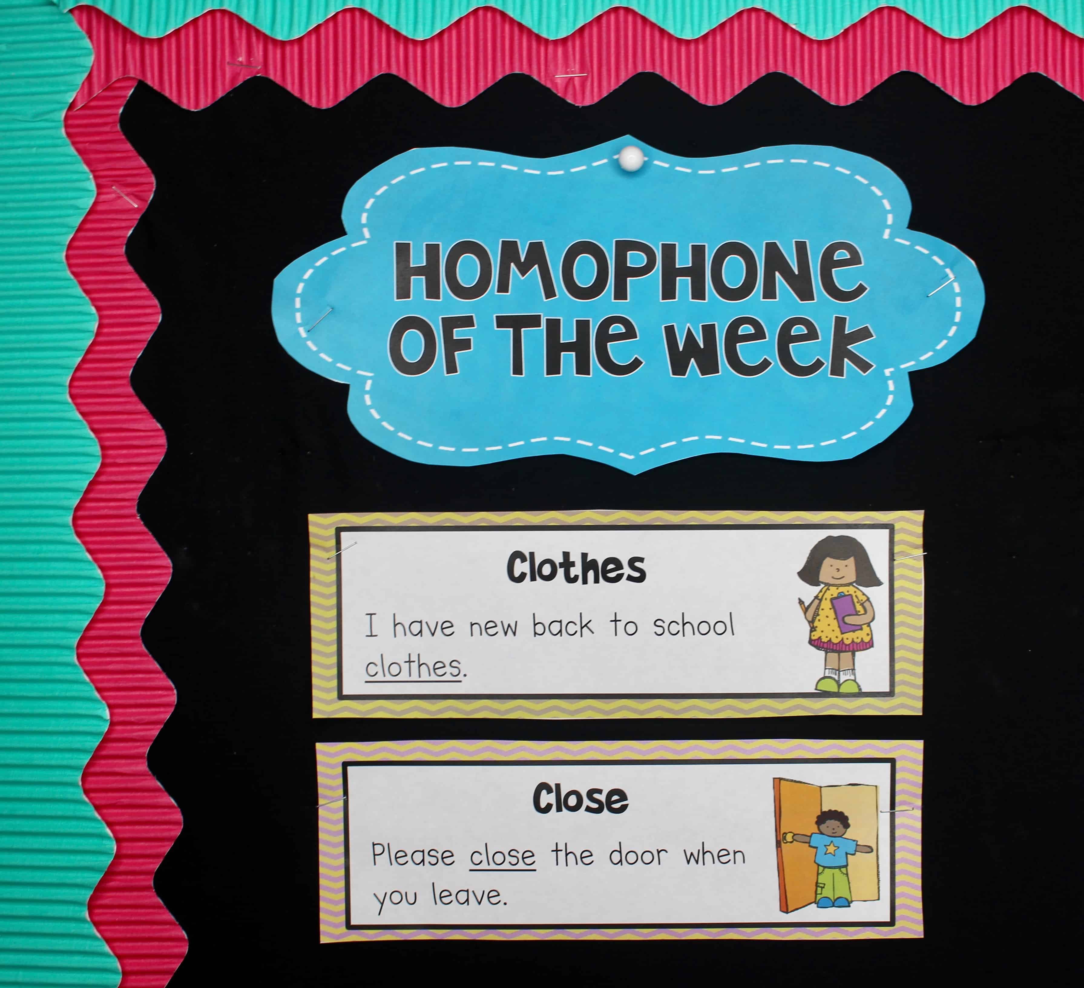 Homophone Bulletin Board