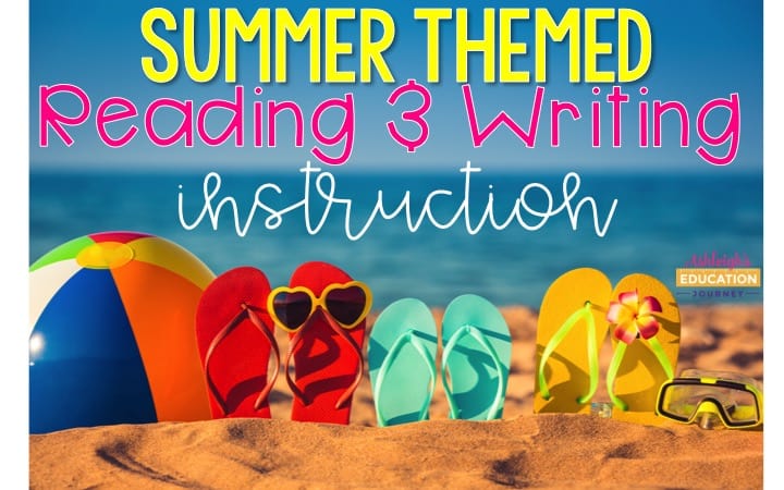 Brighten up the end of the school year by incorporating summer-themed activities in your English language arts lessons! This blog post shares a bunch of reading and writing activities that you can use in your 3rd grade, 4th grade, or 5th grade classroom at the end of the year to keep everybody excited for summer. Click through to read more about these ELA activities and to see how I used them in my upper elementary classroom!