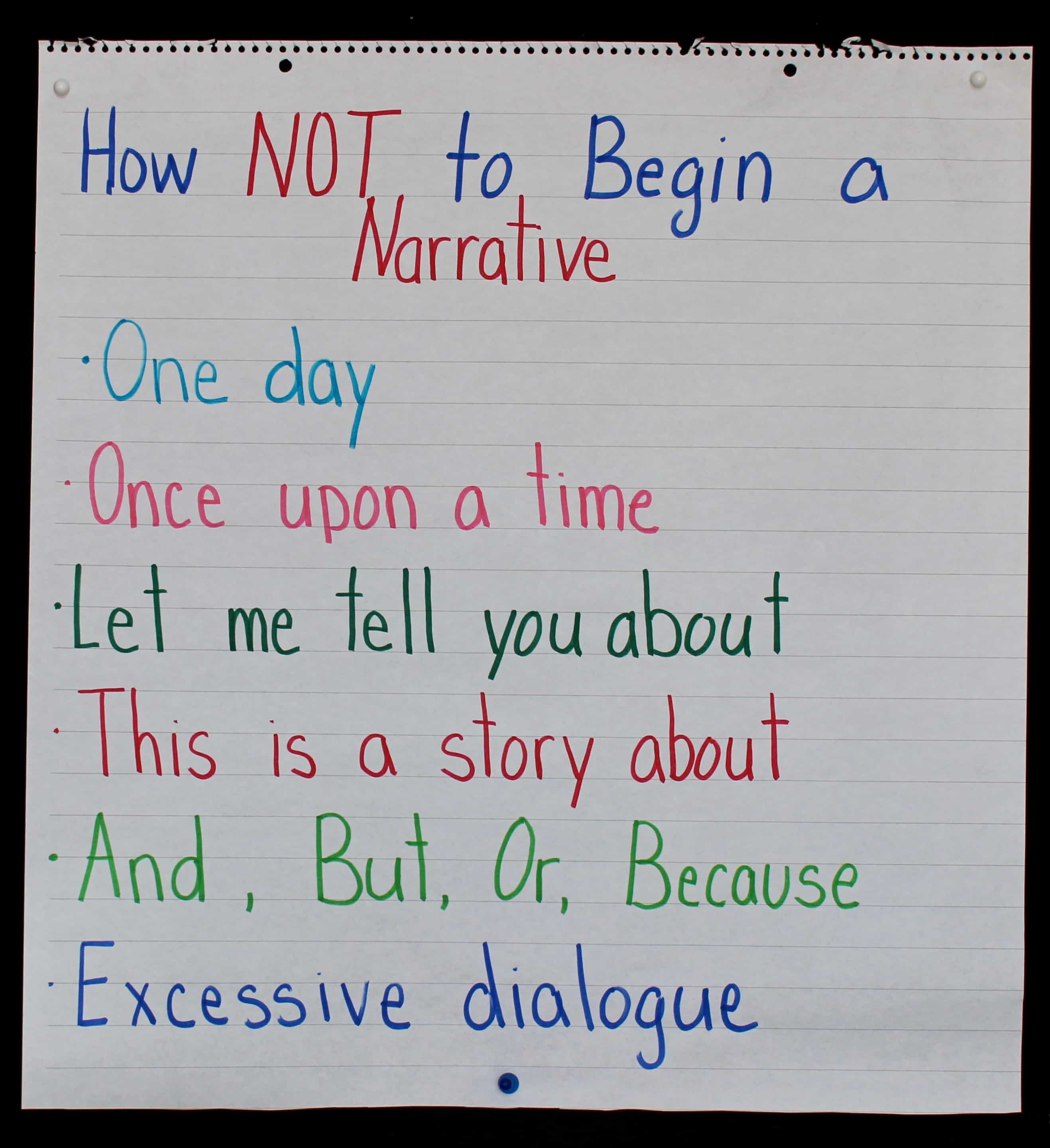 how to write a good narrative story