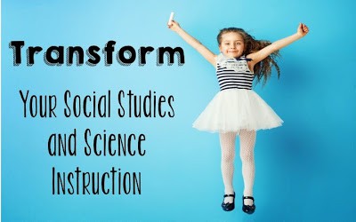 Transform Your Social Studies and Science Instruction graphic with a young girl in a ballet outfit leaping into the air.