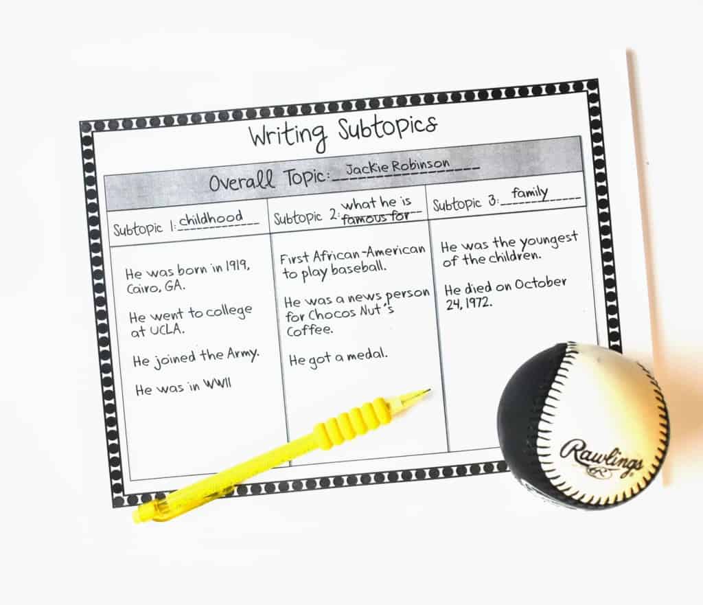 informational writing graphic organizer