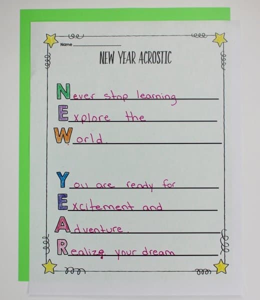 New Year Acrostic Poem