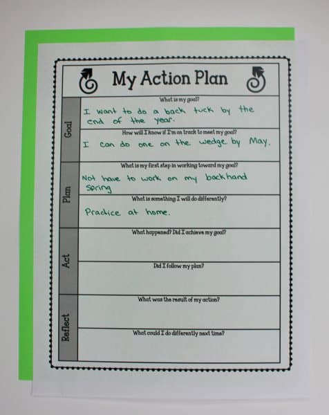 Have students create an action plan for creating SMART goals