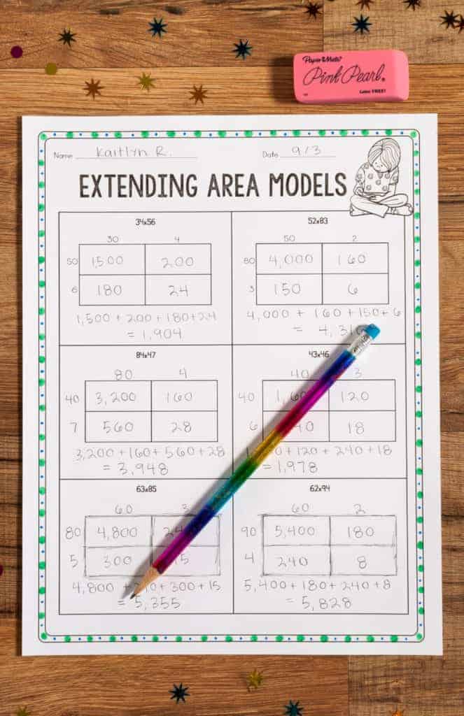 area model in multiplication