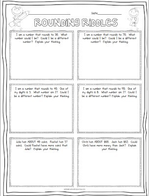 Rounding Riddles worksheet