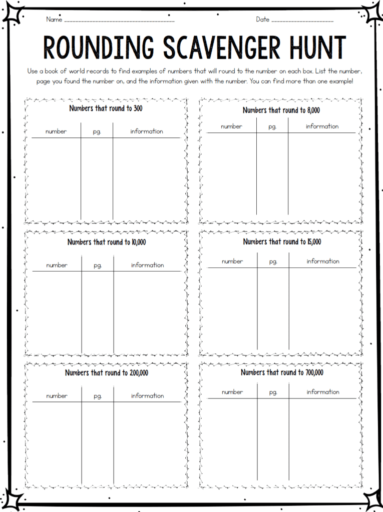 rounding scavenger hunt