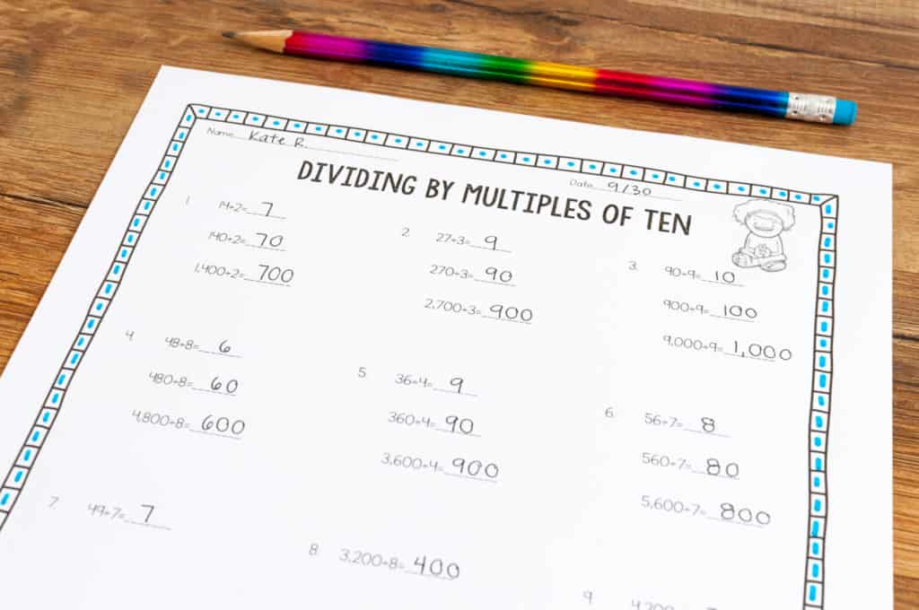 dividing by multiples of ten