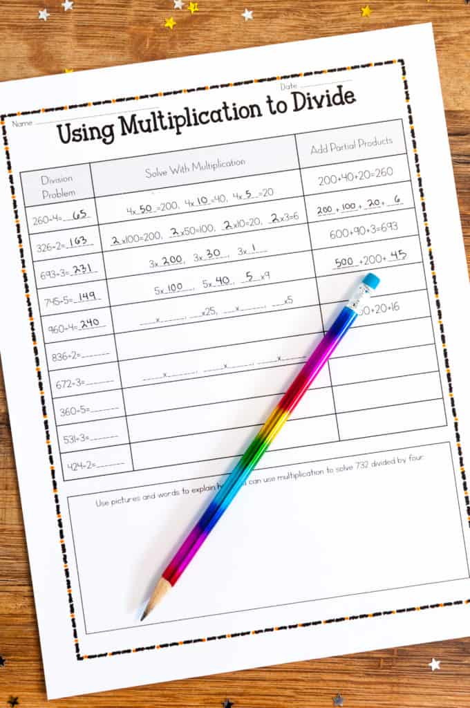 using multiplication to divide