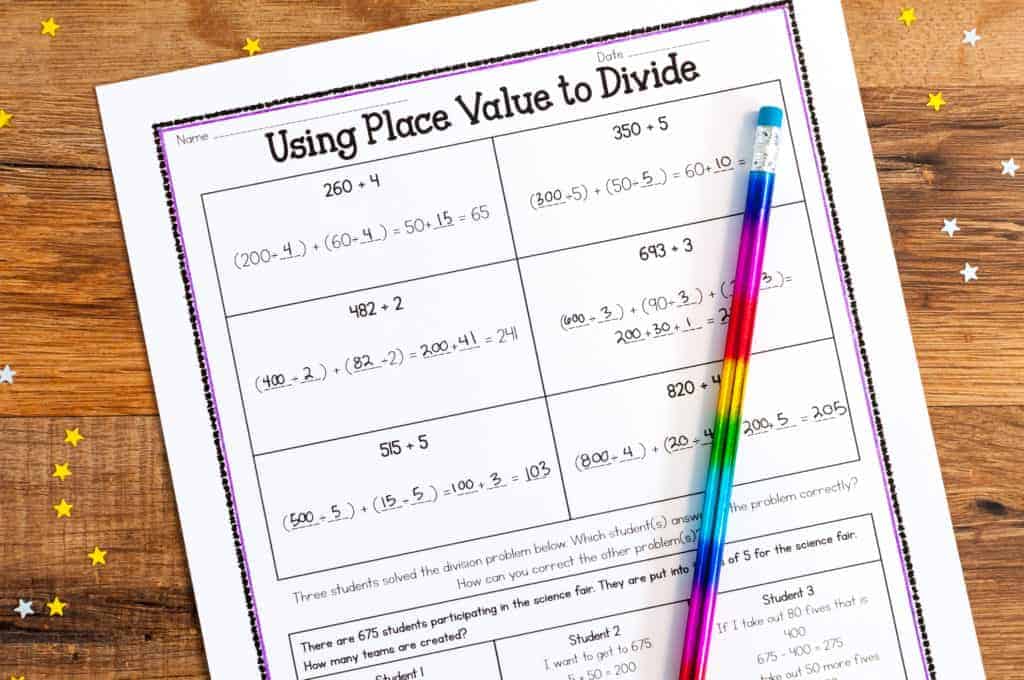 using place value to divide