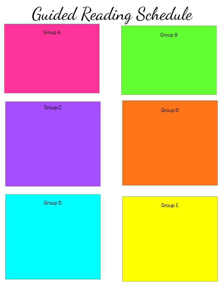 Guided Reading Group Rotation Chart