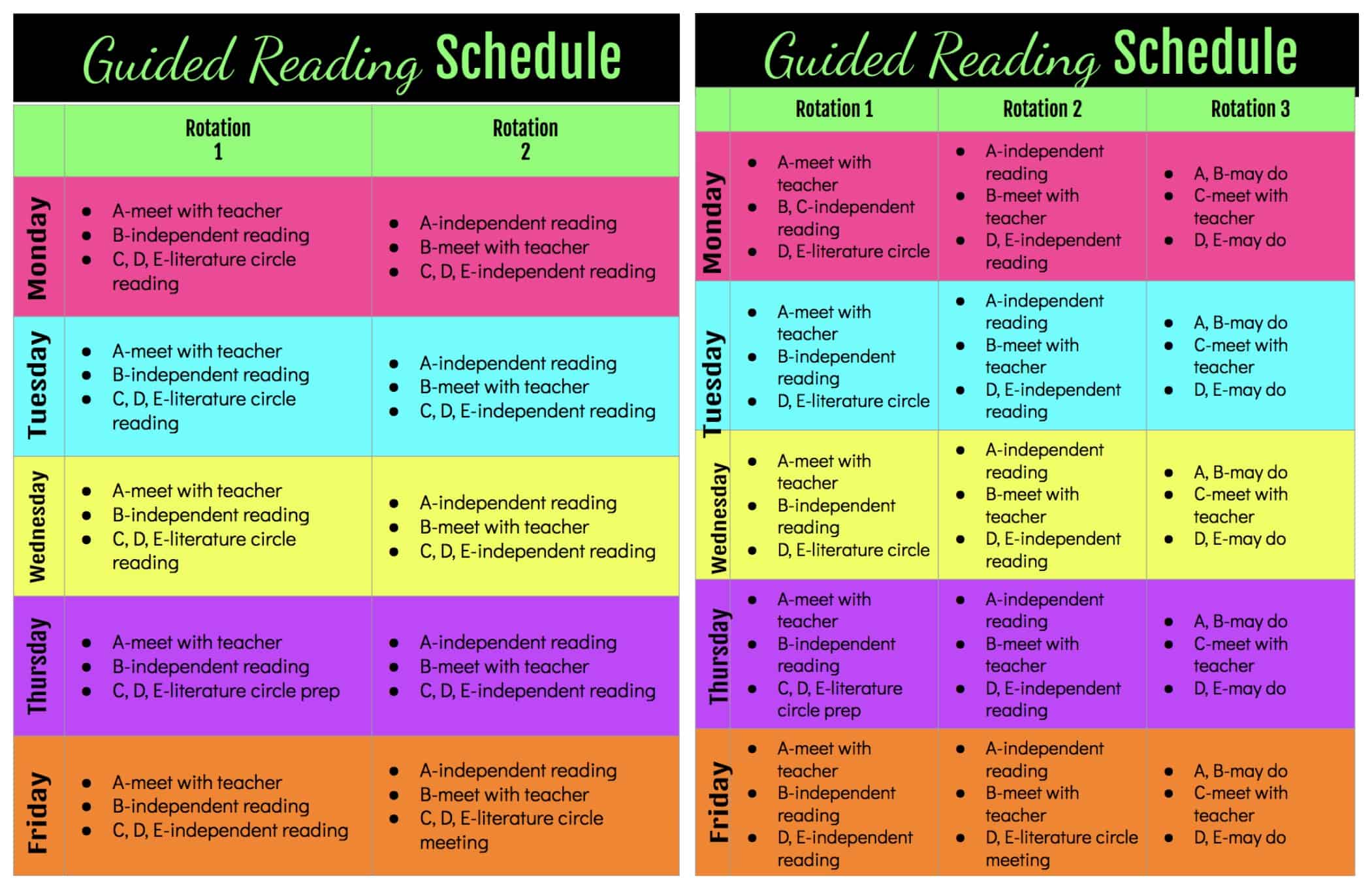 Printable Guided Reading Post-its by Girlfriends' Guide to Teaching