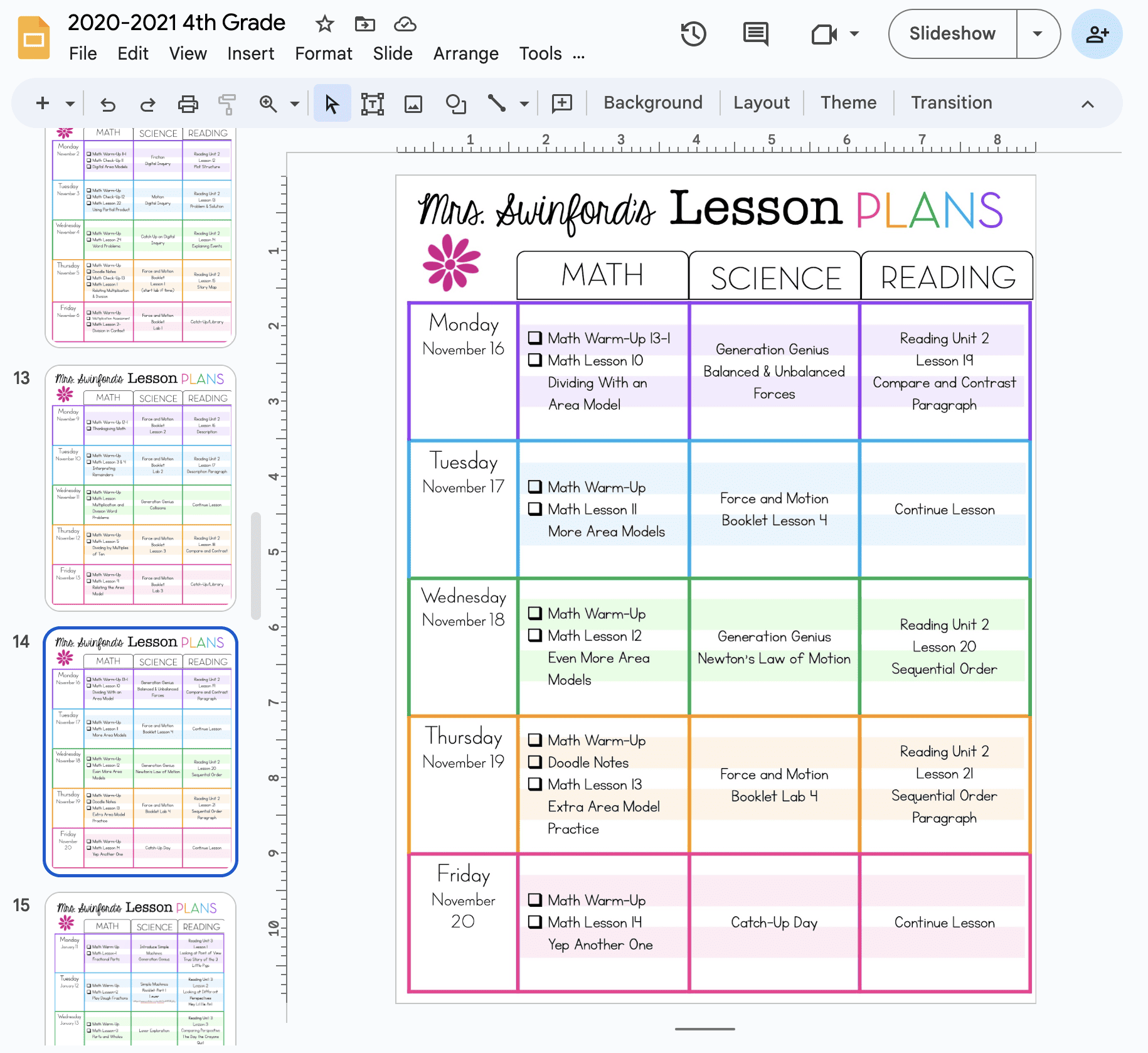lesson plate templates