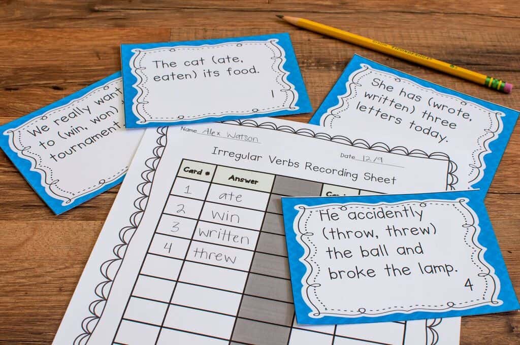 grammar task cards