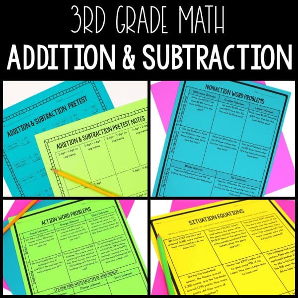 3rd Grade Addition and Subtraction Unit for Math Workshop & Guided Math