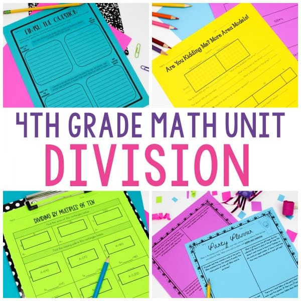 4th Grade Math Unit - Division Cover