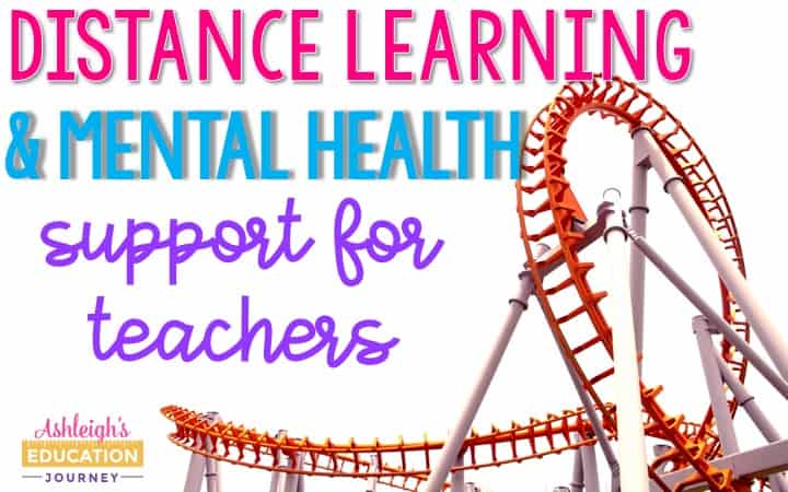 Distance learning and mental health header with photo of roller coaster