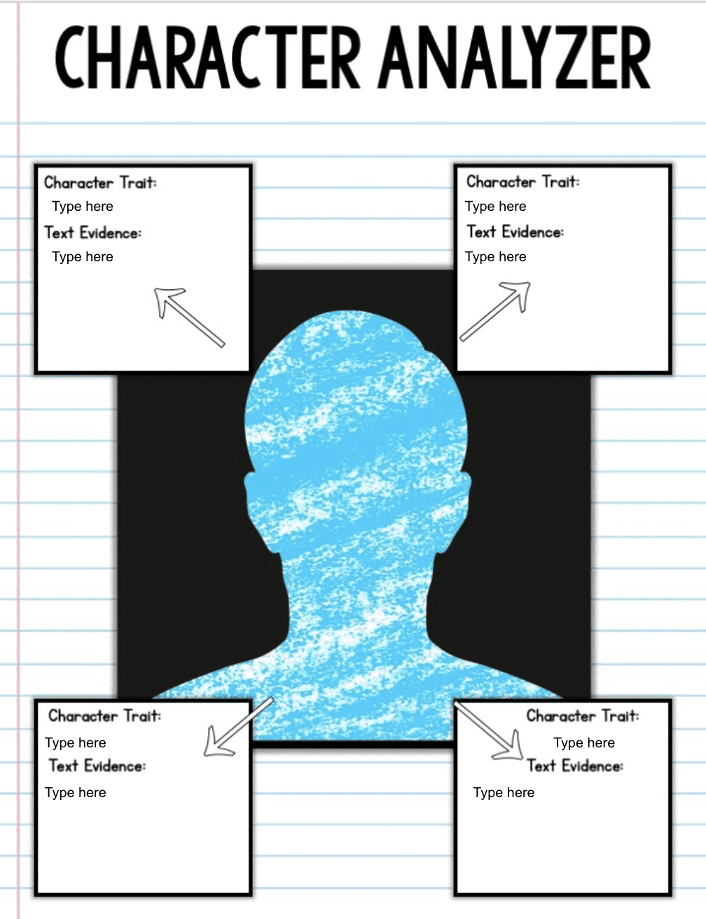 Language arts worksheet for Character Analyzer role