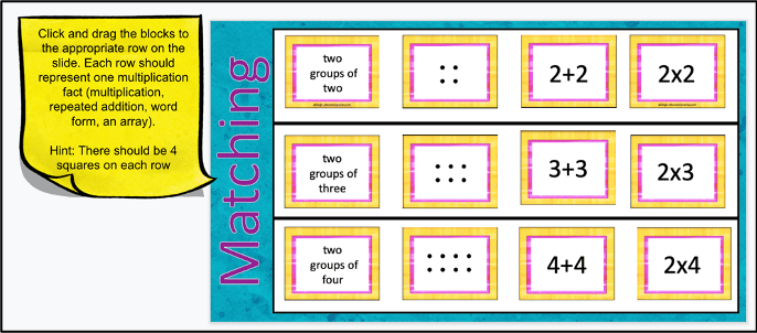 Digital multiplication program Matching worksheet (Filled in)