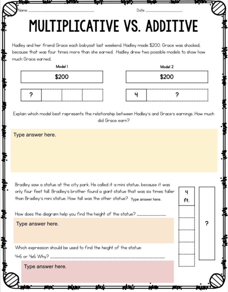 multiplication as a comparison