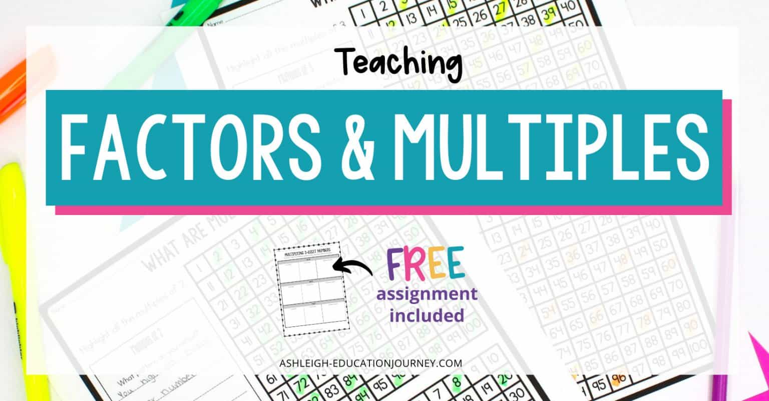 Factors and Multiples Worksheets Ashleigh's Education Journey
