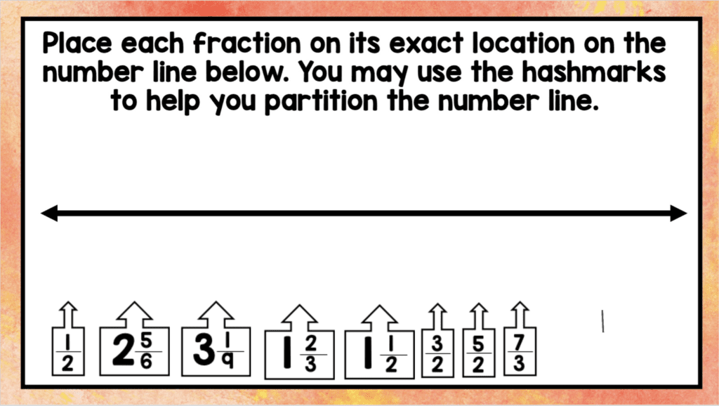 fractions on a number line