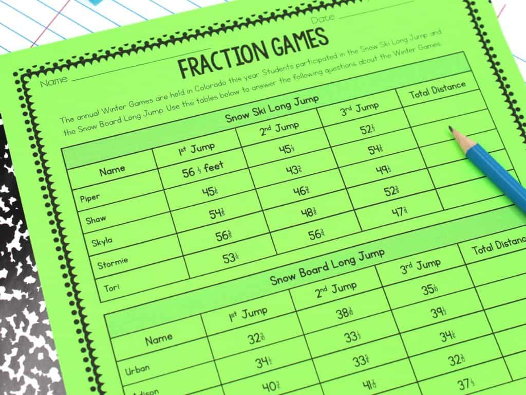 adding and subtracting fractions