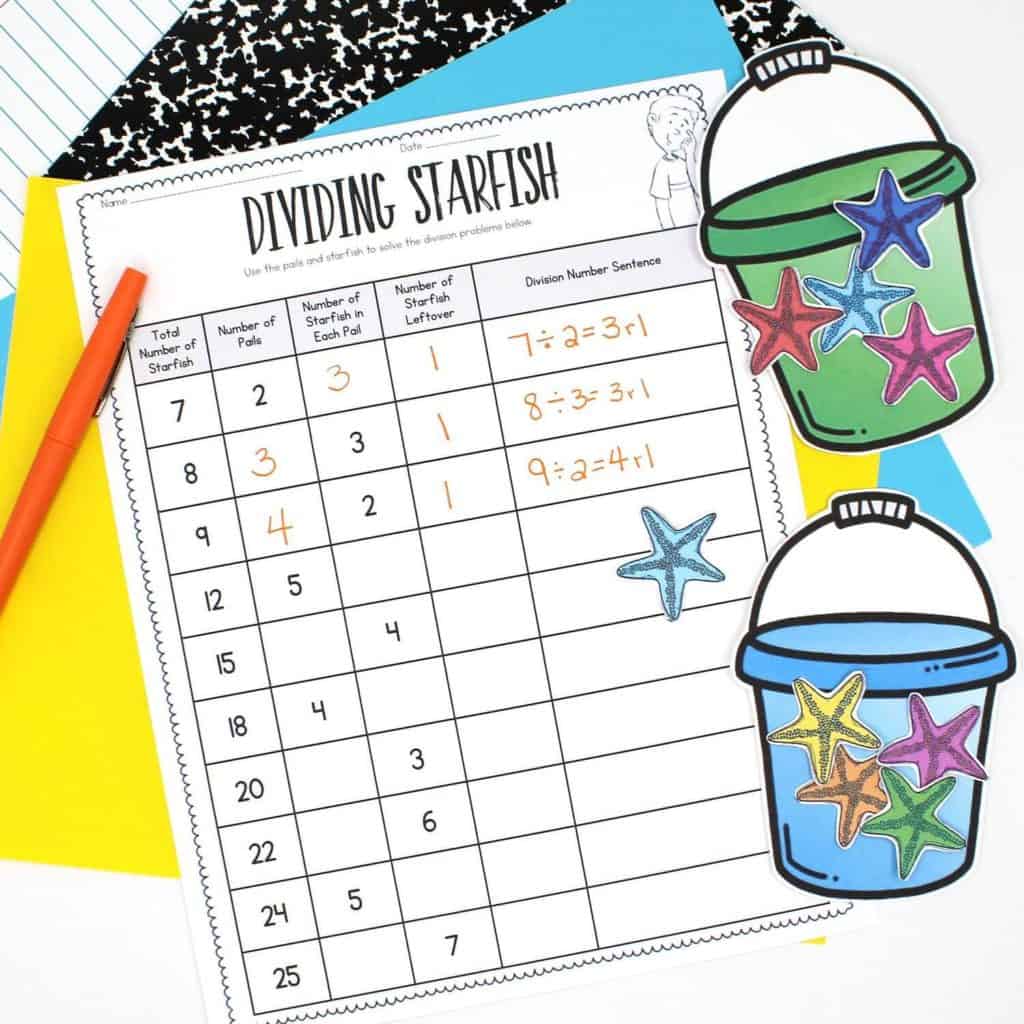 Dividing Starfish worksheet