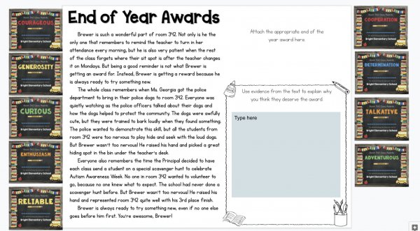 End of Year Awards Activity Sheets 4