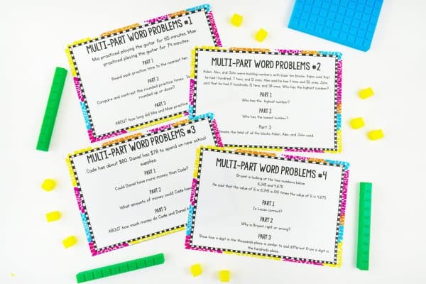 Multi-Part Word Problems Sheets