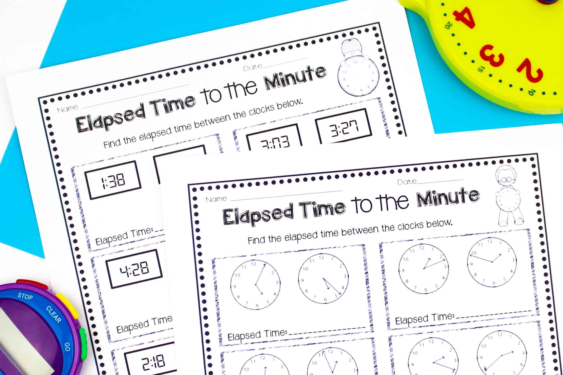 elapsed time worksheet