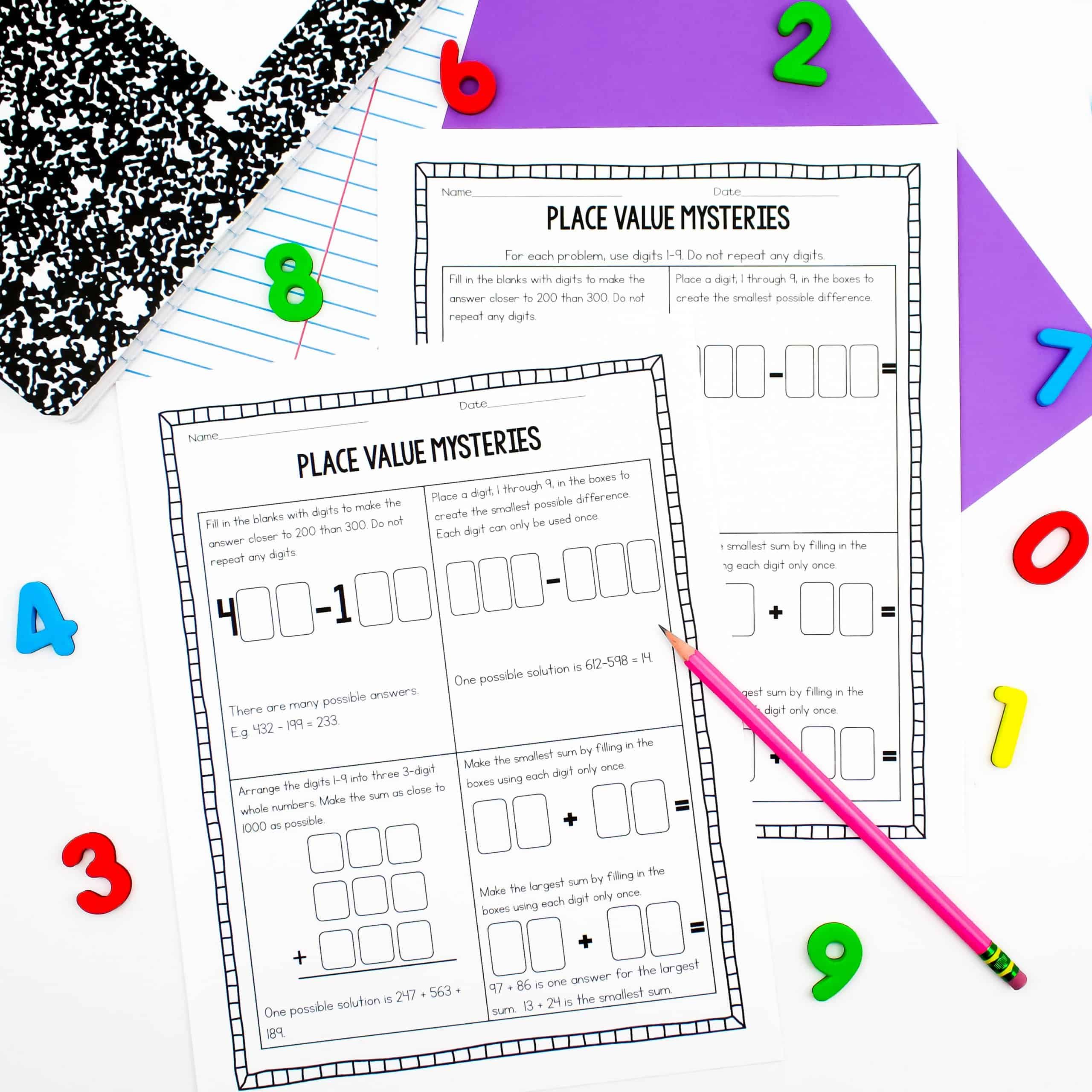 place value worksheets for 3rd grade