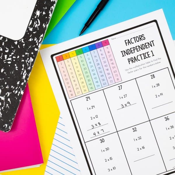 4th grade factors and multiples worksheet