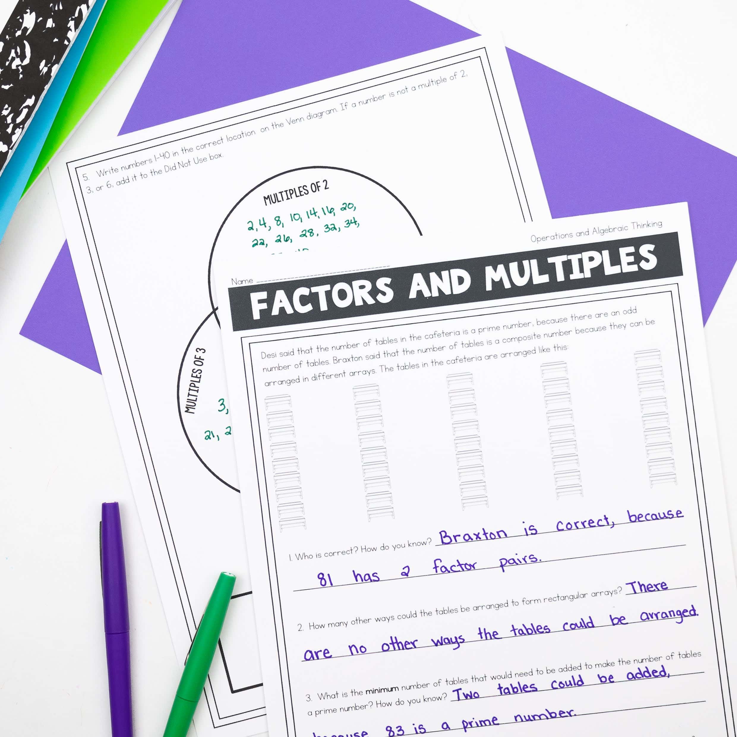 factors and multiples problem solving