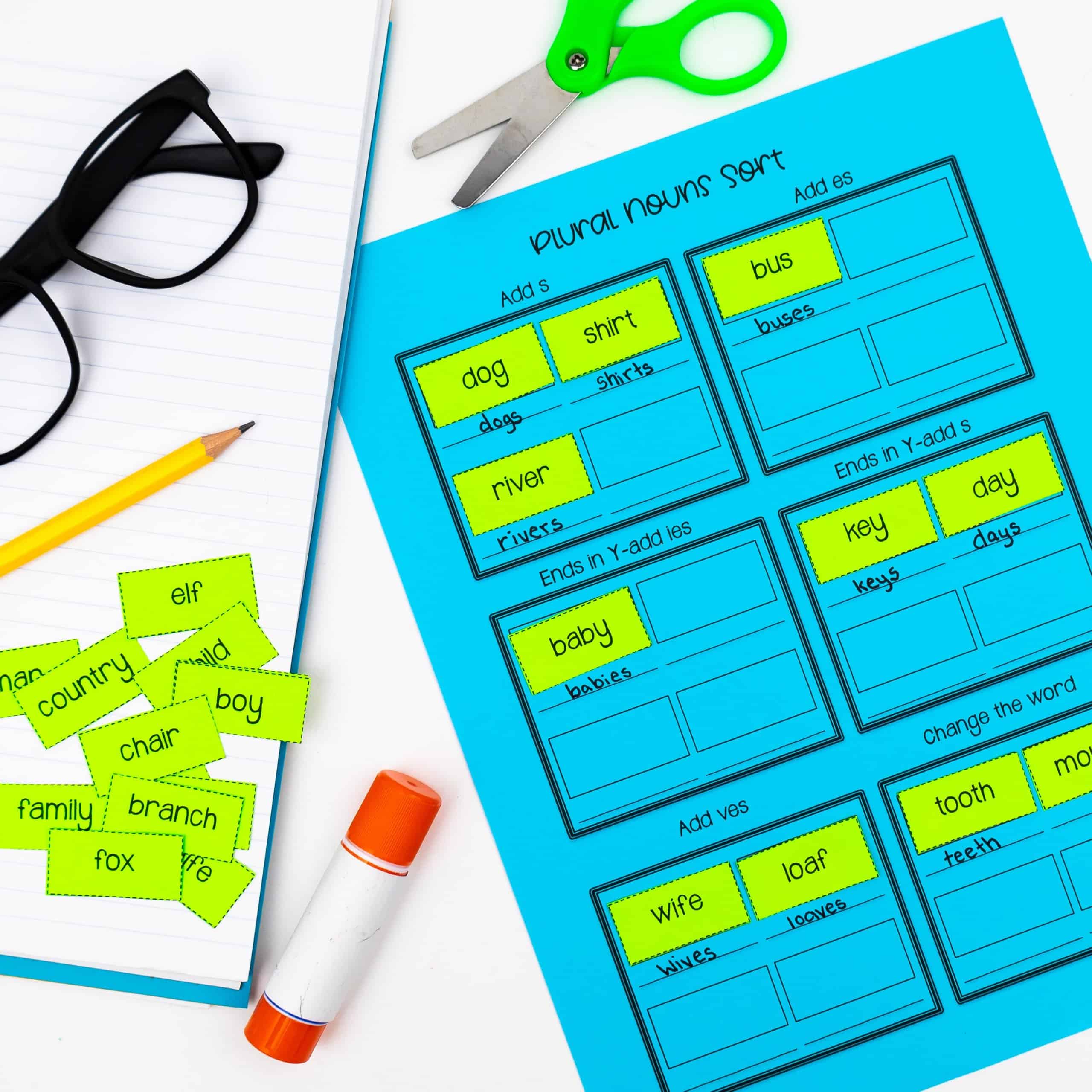 plural noun sort