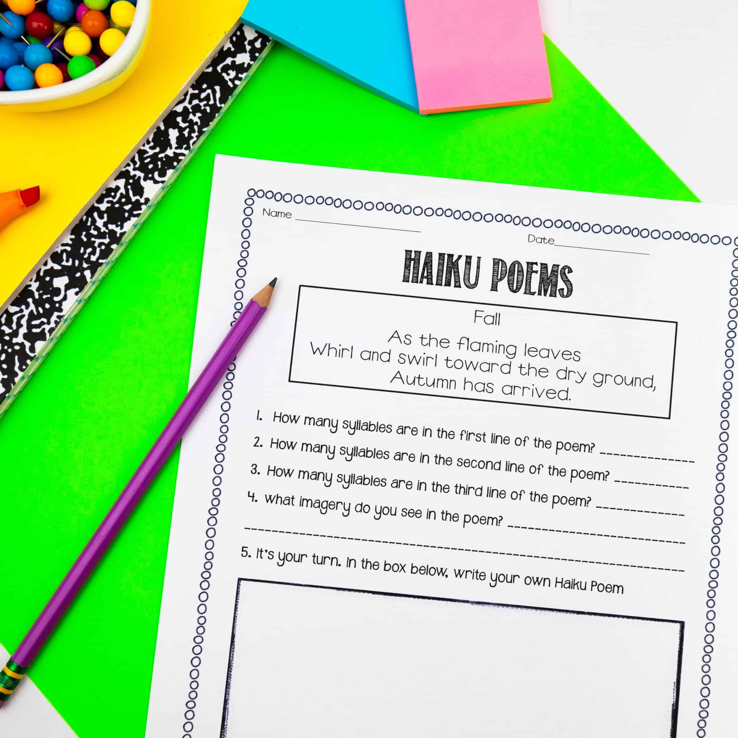 3rd grade poetry worksheets