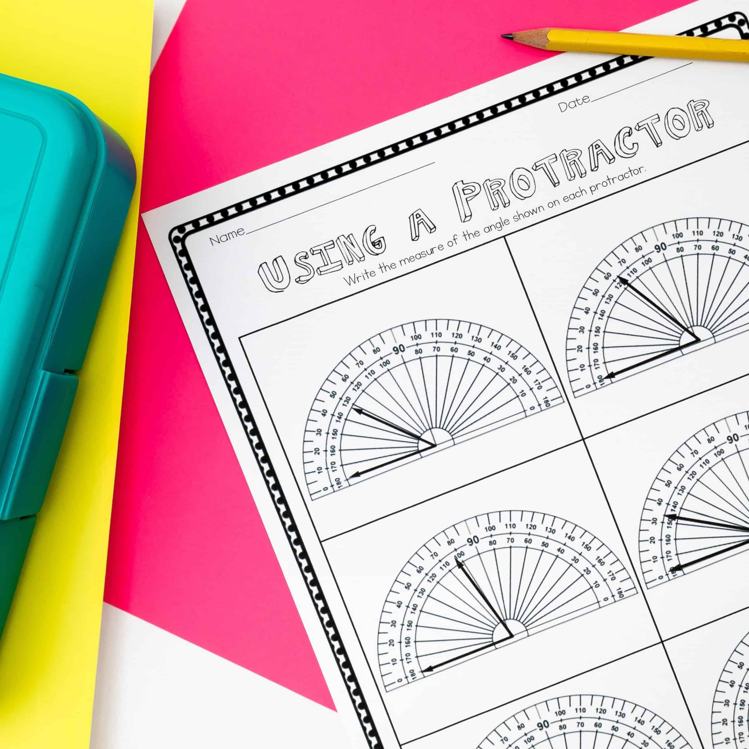 measuring angles with a protractor worksheet