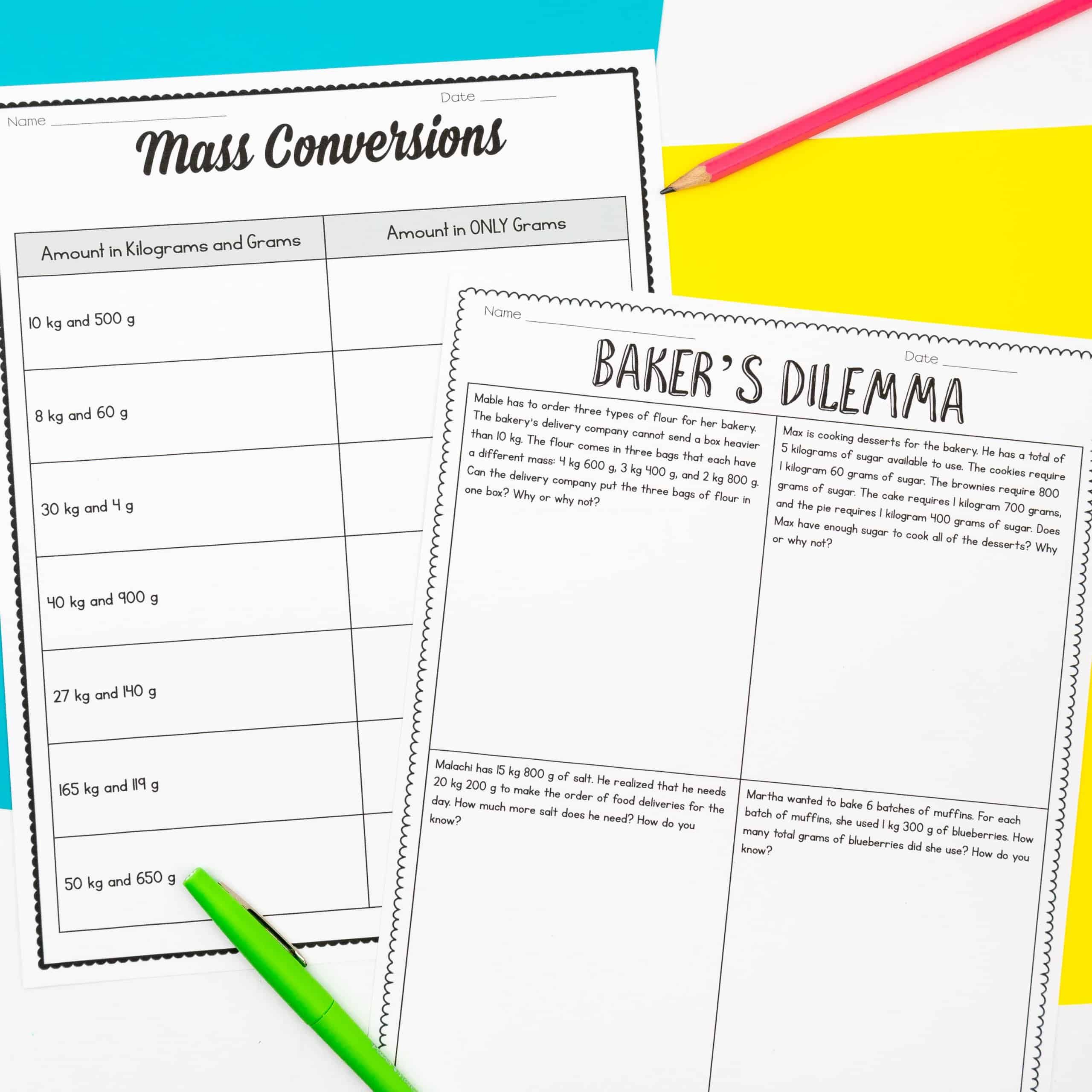 converting measurements worksheets