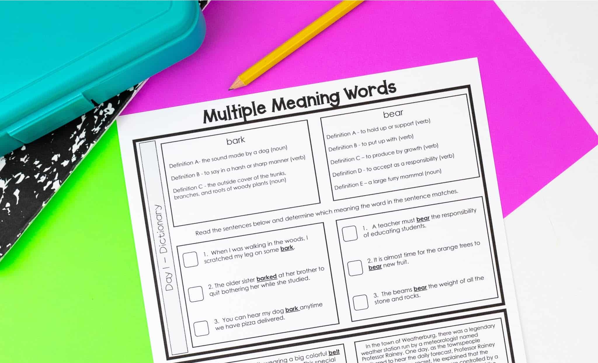 multiple meaning word dictionary